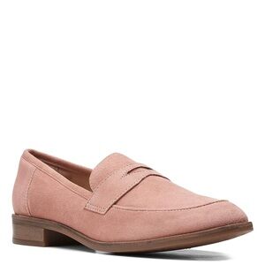Clarks womens Trish Rose Loafer -Size 7 -Rose Suede-NWT -BNIB